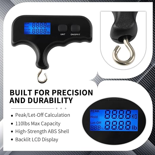 Bow Scale Equipped with Peak Holding Display Capable of Measuring110lb/50kg | Durable And Sturdy, With Precise Measurement