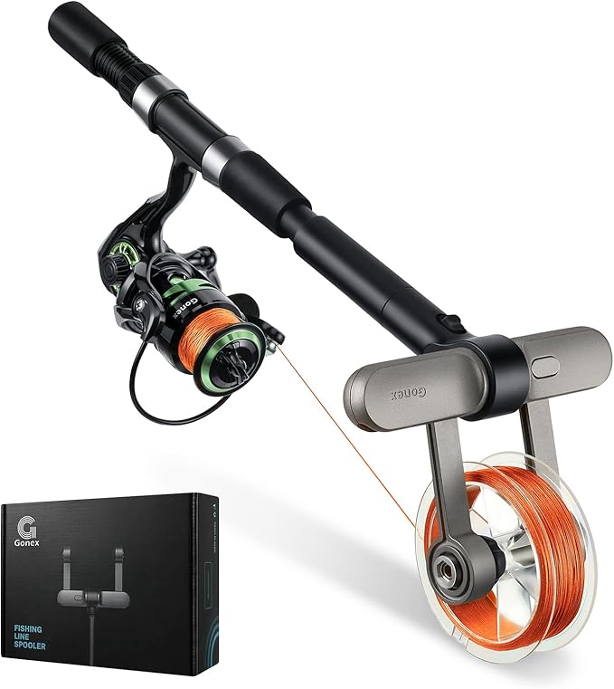 Gonex Fishing Line Spooler with Unwinding, No Line Twist, Adjustable Line Winder for Spinning, Cast, Spincast Reels, Spool Spooling Station System, Function Installation-Free