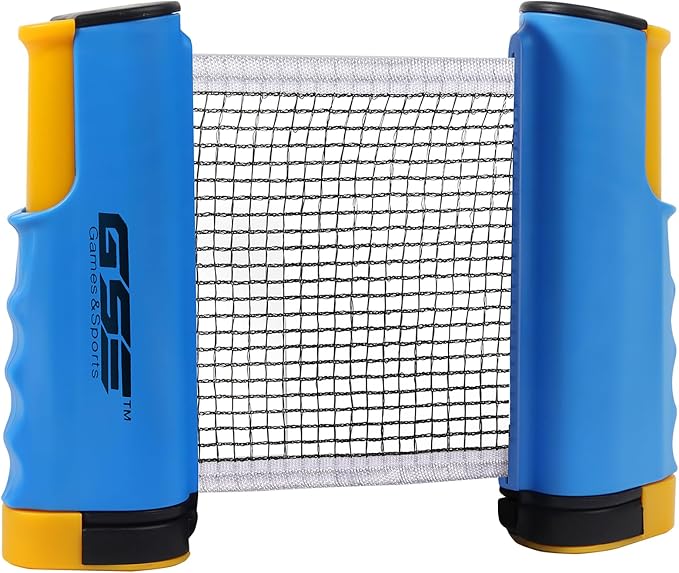GSE Games & Sports Expert Adjustable Retractable Ping Pong Net Set & Post. Professional Table Tennis Rackets and Balls, Net with Posts and Storage Bag - Pingpong Paddle and Game Table Accessories. | Adjustable