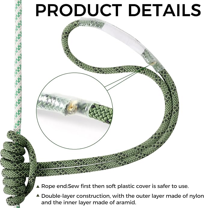 1/4 Inch Pre-Sewn Prusik Loop 24 Inch, Premium Aramid Nylon Hybrid Cord 12kN, Superior Heat Abrasion Resistant Rope Loop for Arborist Rescue Outdoor Rigging
