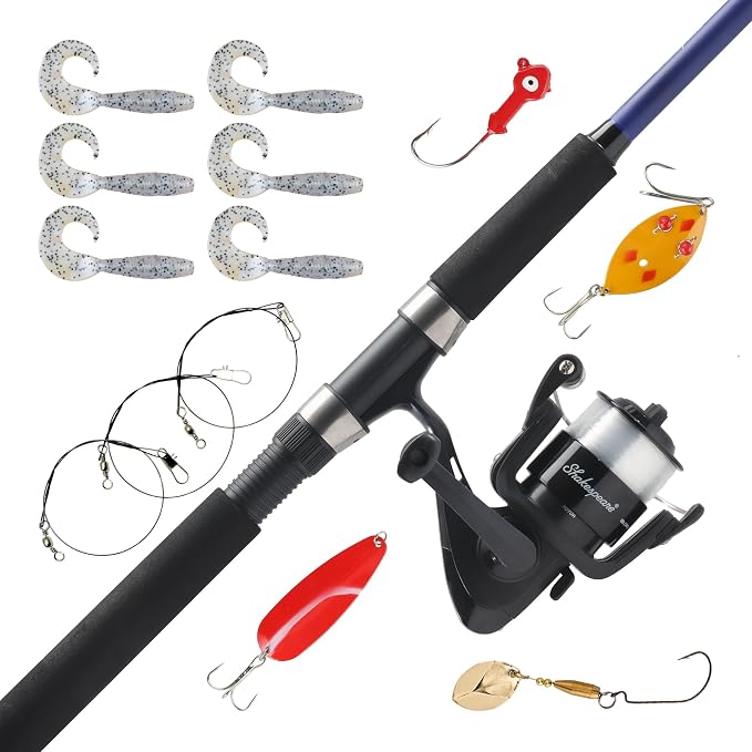 Shakespeare Catch More Fish Spinning Reel and Fishing Rod Combo with Kit
