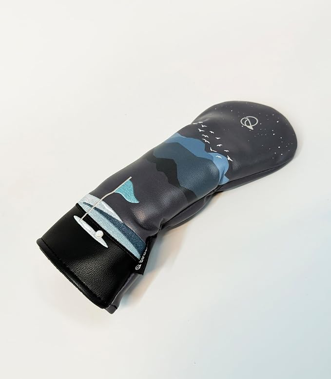 Golf Headcover for Hybrids and Fairway Woods Premium Leather Head Cover. Digitally Printed and Embroidered Design.