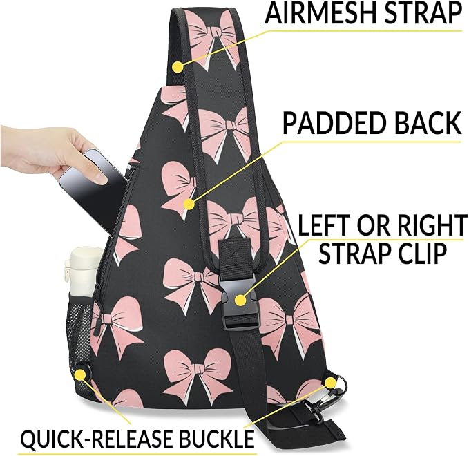 Pickleball Bag for Women Men Adjustable Crossbody Sling Backpack Hold Paddle Accessories