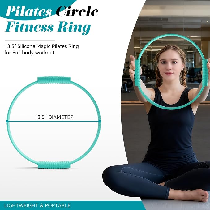 SUBCULTUREPICK Pilates Ring, Silicone Magic Pilates Rings, Lightweight & Durable Flexible Fitness Circle Exercise Equipment for Toning Arms, Thighs,Legs, Core,Yoga & Physical Therapy