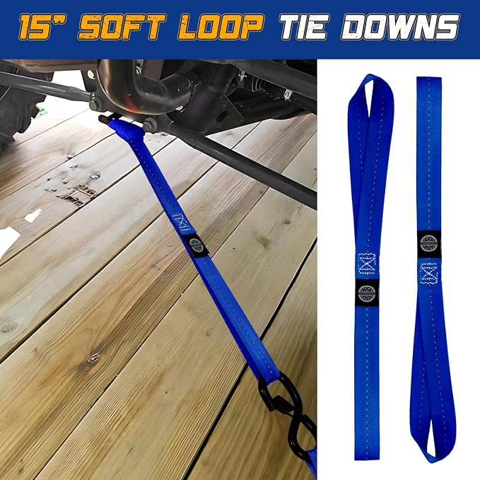 STARLEAPARTS Retractable Ratchet Straps(2PK 1.0INX12FT) - 1,500lb Break Strength, Ratchet Strap Heavy Duty with Rubber Coated Handle, Perfect Auto Ratchet Straps for Motorcycle, Kayak and Trucks