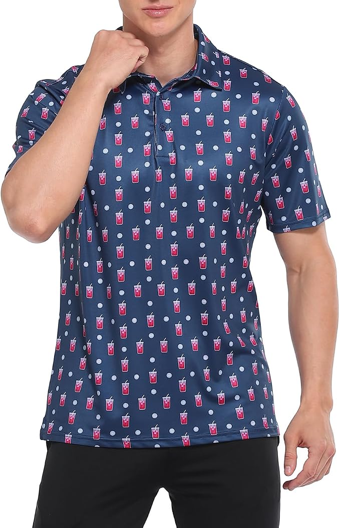 LRD Golf Shirts for Men UPF 50 Moisture Wicking Short Sleeve Polo Shirt
