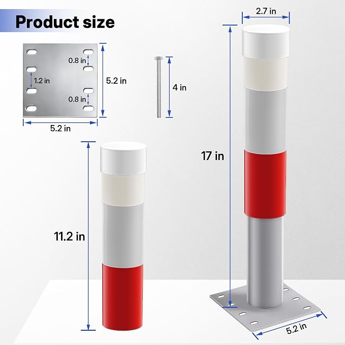 2pack Pontoon Boat Trailer Guides Poles Kits 17" Boat Trailer Guide Poles with Reflective Strip, Steel + UPVC Sleeve Heavy Duty Boat Trailer Parts & Accessories