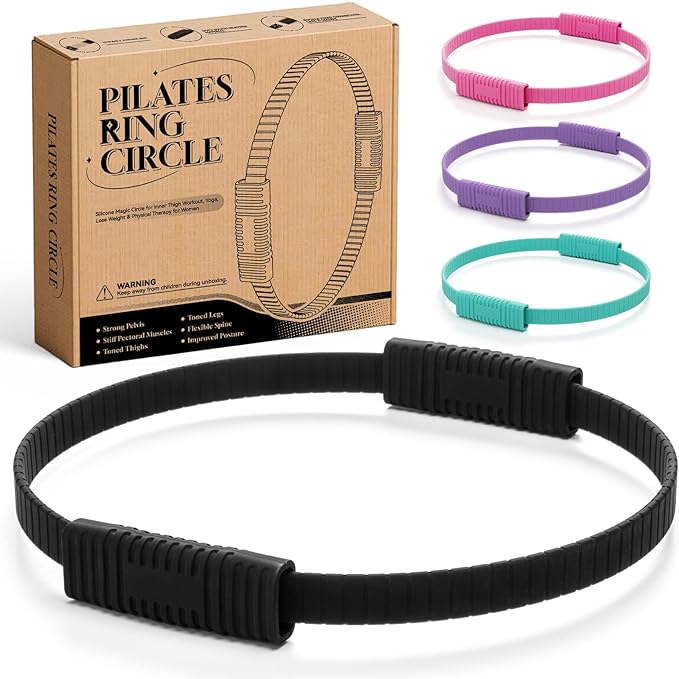 SUBCULTUREPICK Pilates Ring, Silicone Magic Pilates Rings, Lightweight & Durable Flexible Fitness Circle Exercise Equipment for Toning Arms, Thighs,Legs, Core,Yoga & Physical Therapy