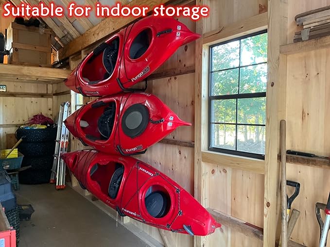 Garage Storage Kayak Hooks, 15.5 Inch Heavy Duty Storage Hanger, Wall Mounted Rack for Hanging Canoe Paddleboard, Surfboard, Snowboard, Ladders, Bikes, 15.5Inches x 10.8Inches