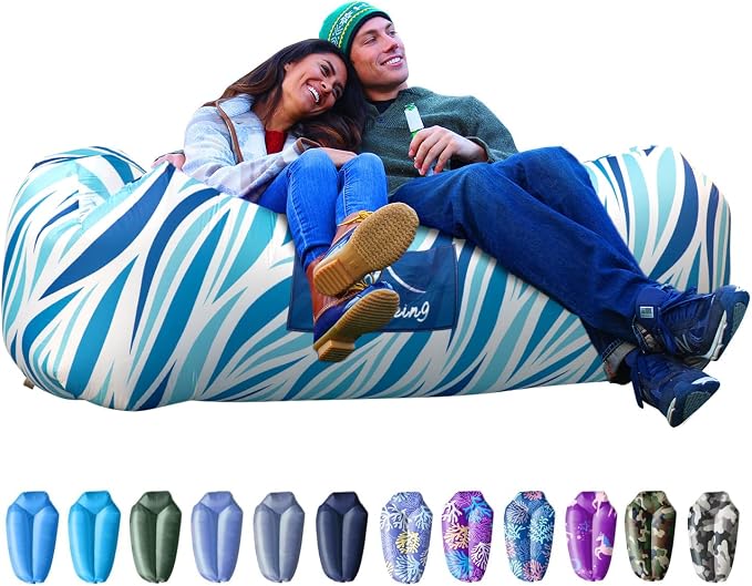 AlphaBeing Inflatable Lounger Beach Chair Accessories, Air Sofa Hammock Inflatable Couch for Camping Backyard Lakeside with Compression Sacks, Ideal Outdoor Gifts for Adults
