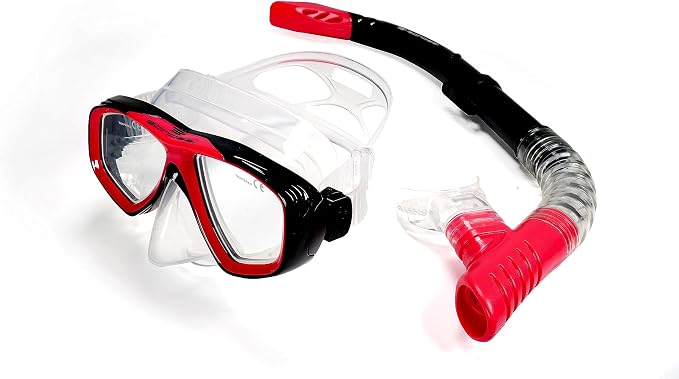 Bonassi Silicon Venture Pro Snorkel Combo with Reusable Bag - Anti-Fog Silicon Soft Mask, Snorkel with Purge Valve, Semi-Dry Top and Silicon Mouthpiece - Perfect for Diving and Snorkeling