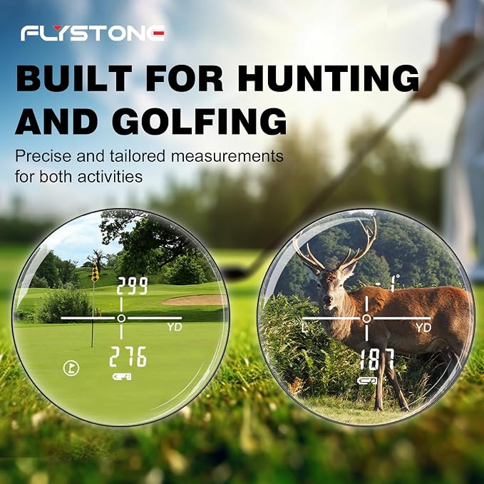 Precision Laser Rangefinder for Golf & Hunting, 800/1000/1300 m Range, 6X Magnification, Flagstick Locking with Flash Prompt, Slope Compensation & Angle Measurement, 0.3s Fast Measurement