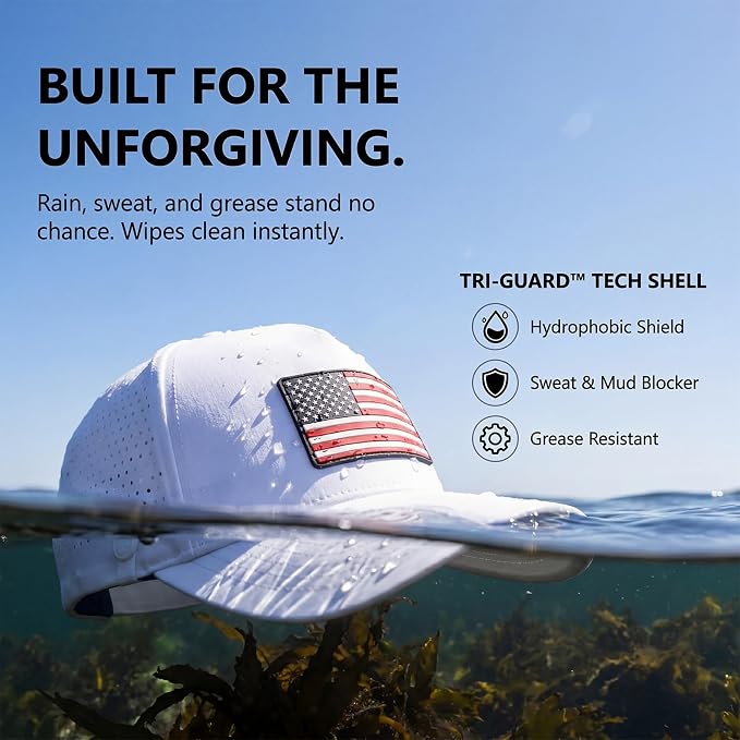TOP-EX Performance Baseball Hat for Men Water Resistant Golf Cap Running Cooling Snapback Laser Perforated