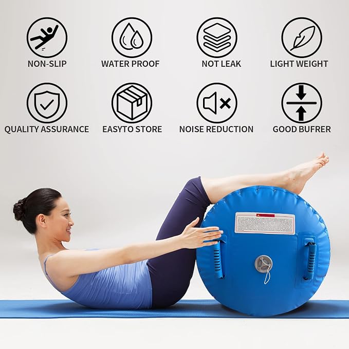 Gymnastics Air Roller Air Barrel Inflatable Tumbling Mat, Tumble Track Backhandspring Mat Gymnastic Equipment with Pump for Yoga Training Cheerleading Home Use