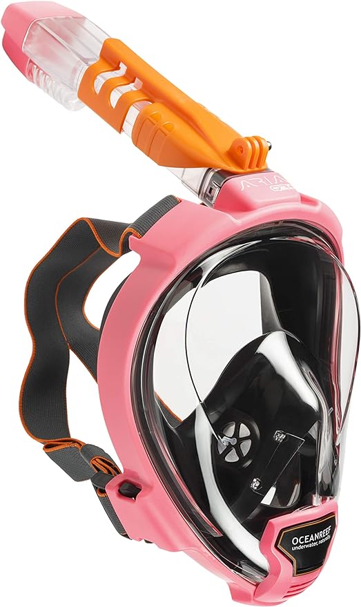 OCEAN REEF - Aria QR + Quick Release Snorkeling Mask - Full Face Snorkeling Mask - 180 Degree Underwater Vision - 8 Colours and 4 Sizes