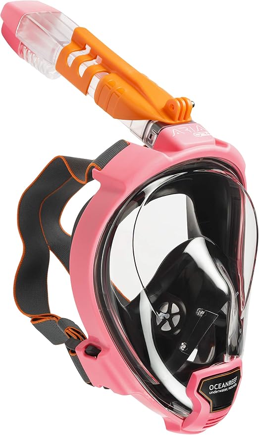 OCEAN REEF - Aria QR + Quick Release Snorkeling Mask - Full Face Snorkeling Mask - 180 Degree Underwater Vision - 8 Colours and 4 Sizes