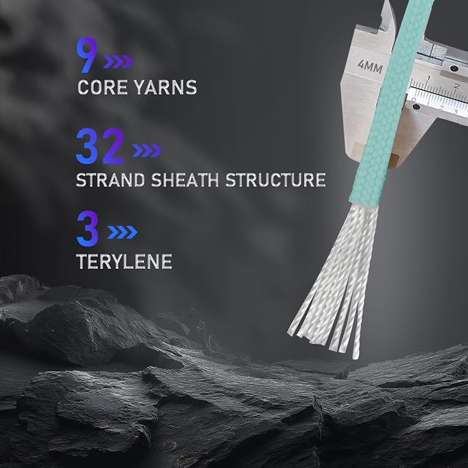 Paracordland-550LB Noctilucent Rope-100ft/500ft/1000ft 9 Strand Parachute Spool Cord for Military & Active Outdoors Camping Fishing,Survival Bracelet Tactical Parachute Paracord
