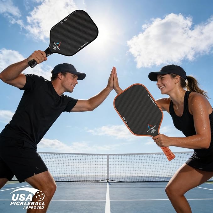 Pickleball Paddle,Pickleball Paddles-3K Raw Carbon Fiber Pickle Ball Paddle Surface with Great Grit & Spin,T700 Pickleball Racket with Excellent Power,Control and Balance,USAPA Approved