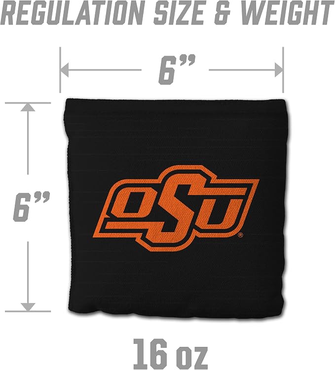 YouTheFan Officially-Licensed NCAA Set of 8 Cornhole Bags - All Weather Dual Sided Slide & Stop - Regulation Size with Carry case