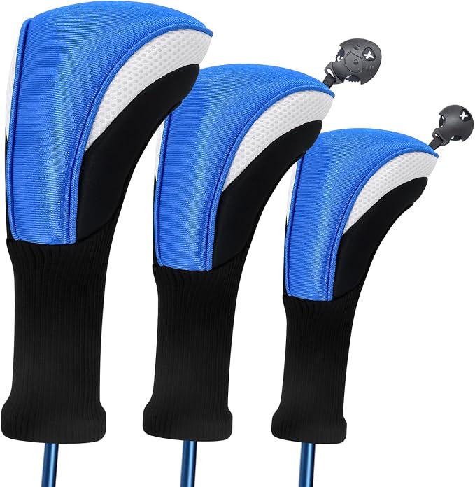 Wood Headcover Golf Club Covers Driver Headcovers Nylon Head Covers Designed to Fit All Woods - 3/4/5/6 Pack/Set Golf Accessories Suitable for Men and Women