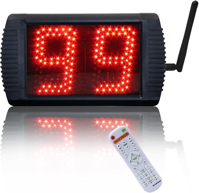 YZ 5 Inch LED Basketball Shot Clock Timer, Custom Countdown Timer (12/14/20/24/30 Seconds), Portable with Remote Control & Buzzer for Basketball Courts