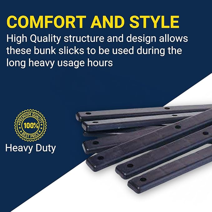 Tie Down - Boat Trailer Bunk Slicks - Bunk Boards - Pack of 8 PVC Bunk Slicks for Boat Trailer - 1-3/4 in.x 17 in.