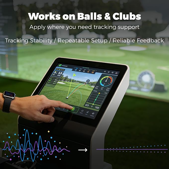 Golf Simulator Accuracy Dots, Reflective Ball Stickers for All Major Launch Monitors & Golf Simulators, Indoor/Outdoor Ball Tracking Aid, 200 Pack, Fathers Day Golf Gifts for Men & Dad