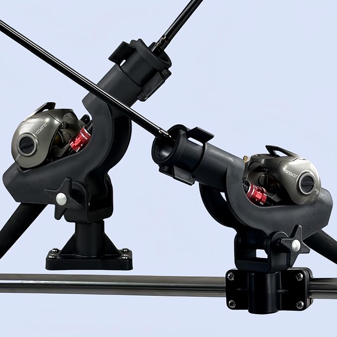 HiUmi Adjustable Rotatable Plastic Fishing Rod 3 Mount Rack Holder Bracket Boat Canoeing Rowing Mount Kit Kayak Side Rod Holder