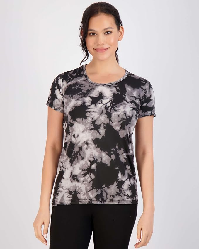 Real Essentials 5 Pack: Women's Short Sleeve T-Shirts Workout Tops Fitness Pilates Gym Activewear Athletic (Plus Available)