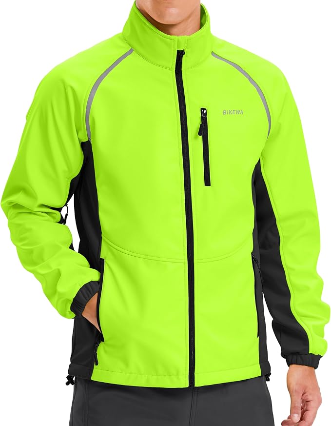 Bikewa Men's Winter Cycling Jackets Thermal Warm Water Resistant Bike Running Windproof Jacket