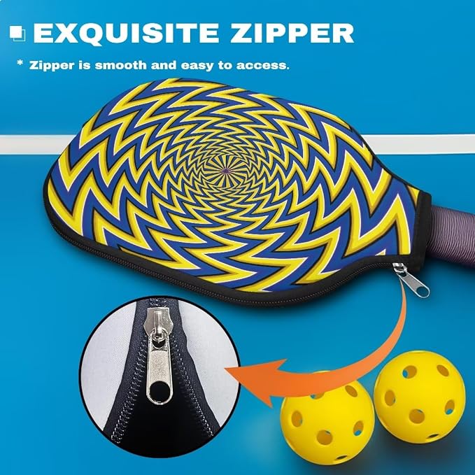 Pickleball Paddle Covers, Fits Standard Pickleball Racquets, Durable Zippered Paddle Cover Universal 8.6 x 11.4Inch