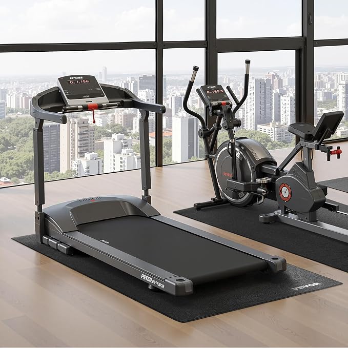 VEVOR Treadmill Mat for Carpet Floor, Exercise Equipment Mat for Treadmills, Stationary & Recumbent Bikes, High Density PVC Floor Protector Gym Mats, Waterproof and Non-Slip for Home Gym
