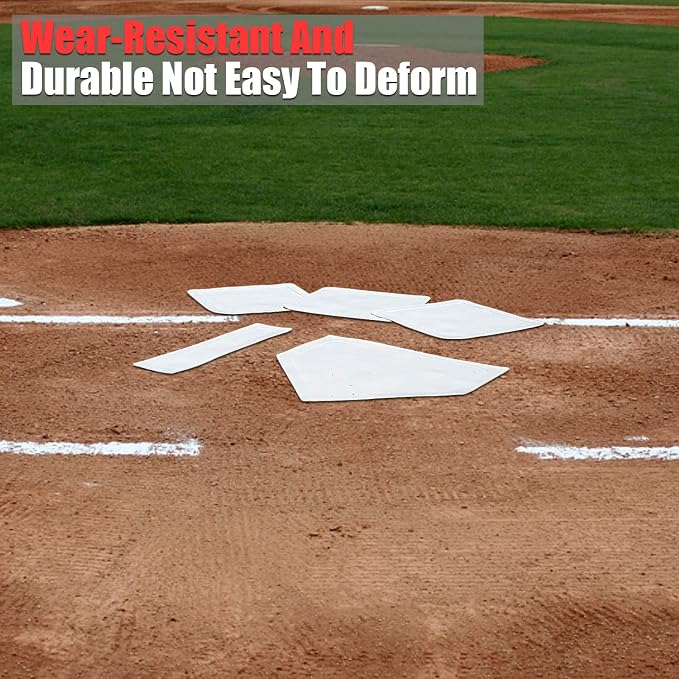 Baseball & Softball Base Set 5 Piece Rubber Field Bases for Youth & Adults Throw Down Bases for Baseball, Softball, Teeball, Kickball, Backyard, Practice