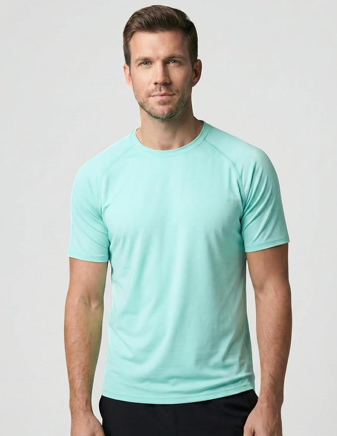 5 Pack Men’s Active Quick Dry Crew Neck T Shirts | Athletic Running Gym Workout Short Sleeve Tee Tops Bulk