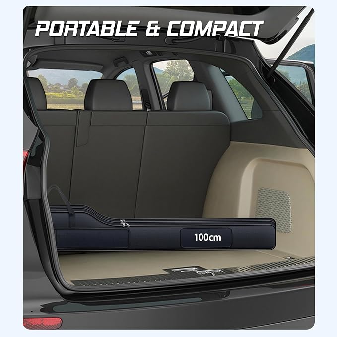 Fishing Rod Case with Fishing Tackle Box Portable Folding Rod Case Pole Reel Storage Bag Gears Organizer (100CM)