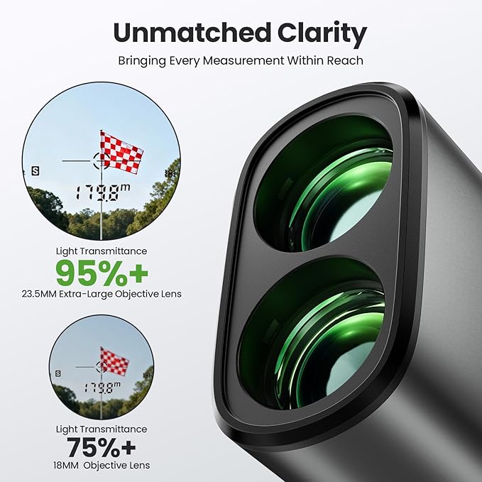EENOUR Golf Range Finder with Slope, 1200 Yards Golf Rangefinder, Laser Rangefinders with Pin Lock Vibration, 7X Magnification, Rechargeable Compact Portable Range Finder Golfing for Men Women