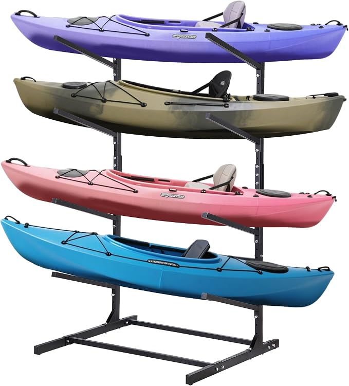 Kayak Storage Rack, Adjustable Kayak SUP Stand, Weatherproof and Heavy Duty Surfboard Storage Rack, Hold up Kayaks, SUPs, Paddleboards, Canoes