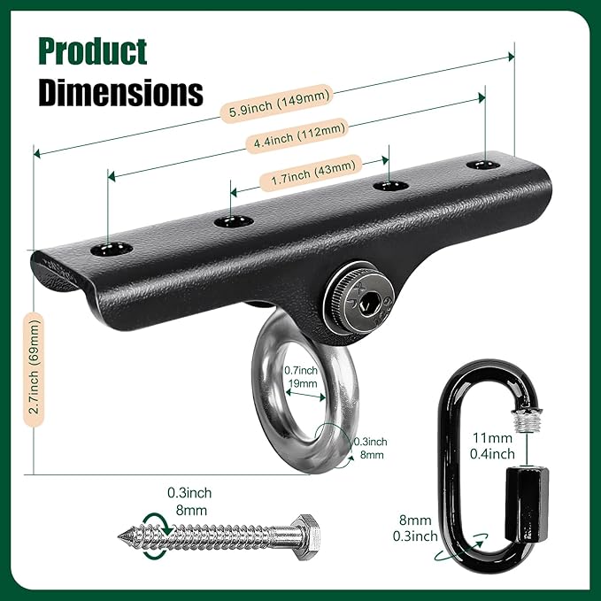 Heavy Duty Punching Bag Hanger Ceiling Mount with Bearing 900 LB Capacity Stainless Steel Swing Hardware for Indoor Hanging Chair Outdoor Swing Set