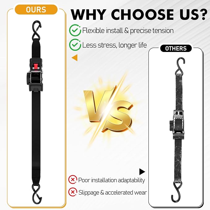 LEVELEVE Retractable Ratchet Tie Down Straps (2" x 6FT, 2-Pack, Black) - Heavy Duty 4000LBS Break Strength Quick-Lock, Weather Resistant for Moving, Cargo, Trucks & Boats