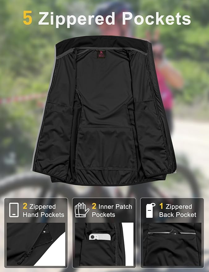 Little Donkey Andy Windproof Sleeveless Vest Jacket for Women, Water-Repellent Stretch Sports Vest for Cycling, Running