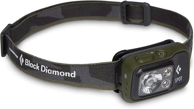 BLACK DIAMOND Spot 400 Headlamp | 400 Lumens Brightness, Dimmable | Waterproof & Durable | 3X AAA Battery Operated (Included) | BD Dark Olive