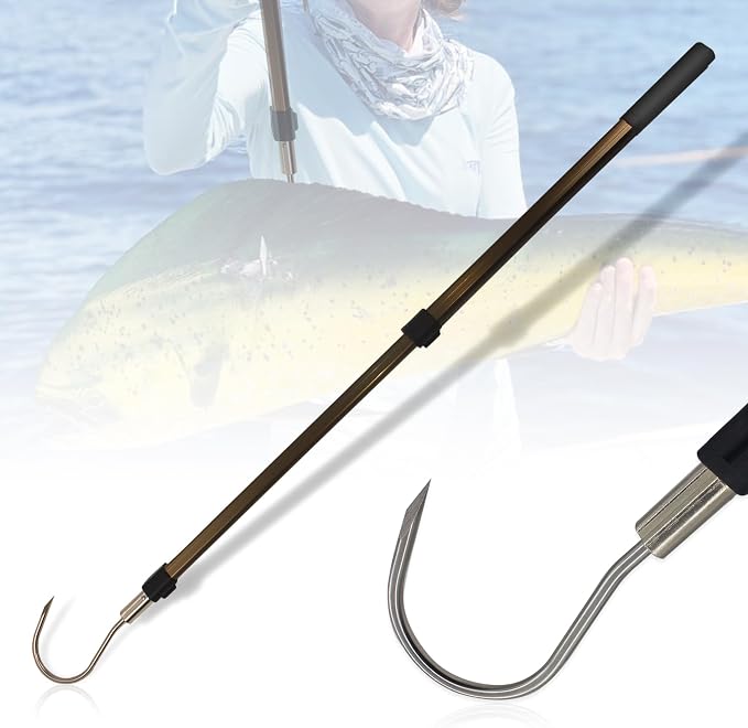 Dutiplus Telescopic Fish Gaff with 1~5 Teeth Assorted harpoons Barbed, Sea and Ice Fishing Spear Gig for Hunting Fish Frog Mole