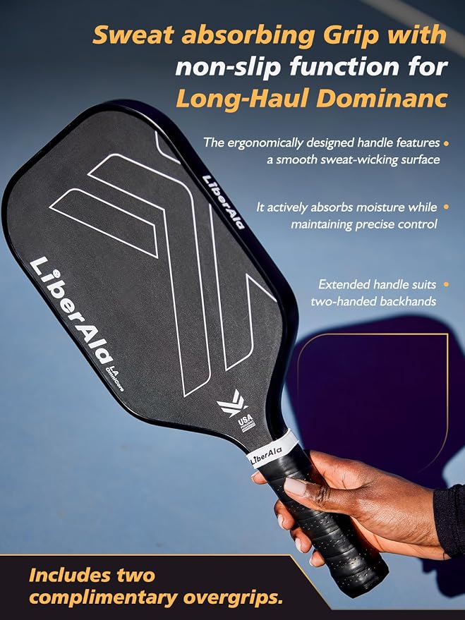 Pickleball Paddles & Set of 2, USAPA Approved Carbon Fiber Pickle Ball Paddle, PP Honeycomb Core, Lightweight & Comfort Grip for Beginners, Pros, Men, Women, Adults, Kids