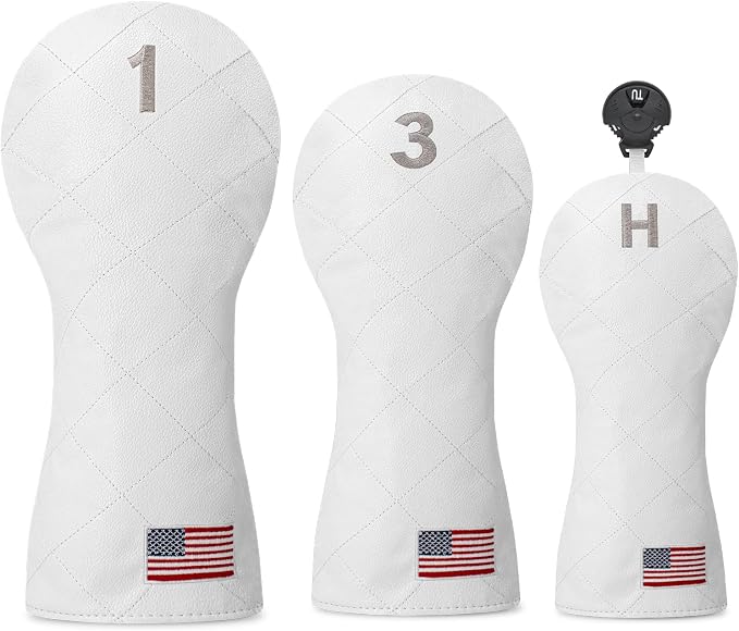 Golf Club Covers for Driver, Fairway, Hybrids - 3 Options - Golf Driver Headcover/Golf Fairway Wood Head Cover/Hybrid Headcover for Men/Women Golfer