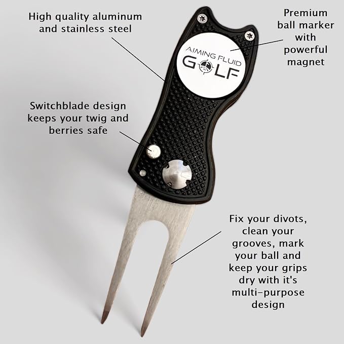 Multi-Function Magnetic Golf Towel I Exclusive Wash Pocket I Magna-Anchor Technology I Scrub Pad and Premium Golf Divot Repair Tool with Magnetic Ball Marker