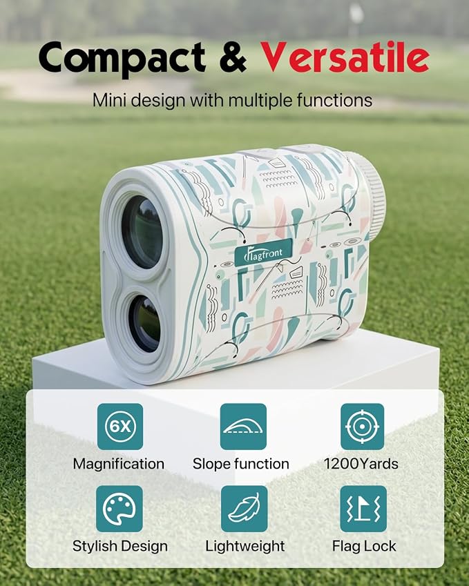 Range Finder Golf Rangefinder with Slope, 1200 Yards Golf Range Finder, 6X Magnification, Flag Locking Vibration, Must Accessories for Golfer