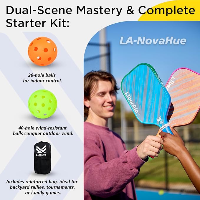 Pickleball Paddles & Set of 2, USAPA Approved Carbon Fiber Pickle Ball Paddle, PP Honeycomb Core, Lightweight & Comfort Grip for Beginners, Pros, Men, Women, Adults, Kids