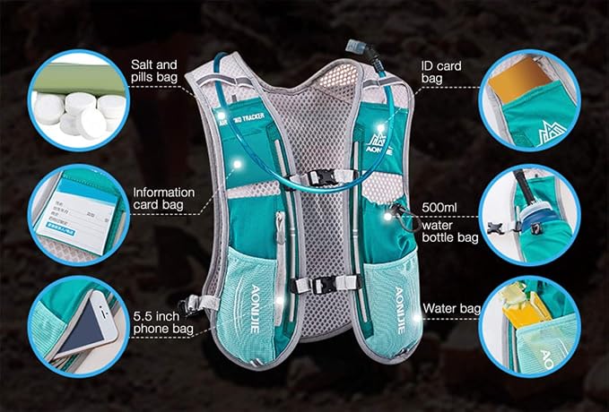 5L Lightweight Running Backpack Outdoor Sports Trail Racing Marathon Hiking Fitness Bag Hydration Vest Pack