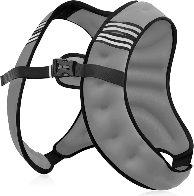 NATURELUX Weighted Vest Men or Women - 5/10/15/20/25/30lbs Weights with Reflective Stripe, Weighted Vest for Workout Equipment for Strength Training Running - Walking Weight Loss