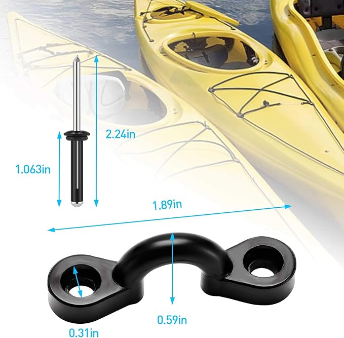 HLOGREE Kayak Handles 2/4 Pack,Kayak Carry Handle with Rivets,Kayak Replacement Handles,Kayak Handles for Emotion/Pelican/Hobie/Lifetime/sit on top/Ocean/Wilderness Accessories,Kayak Parts